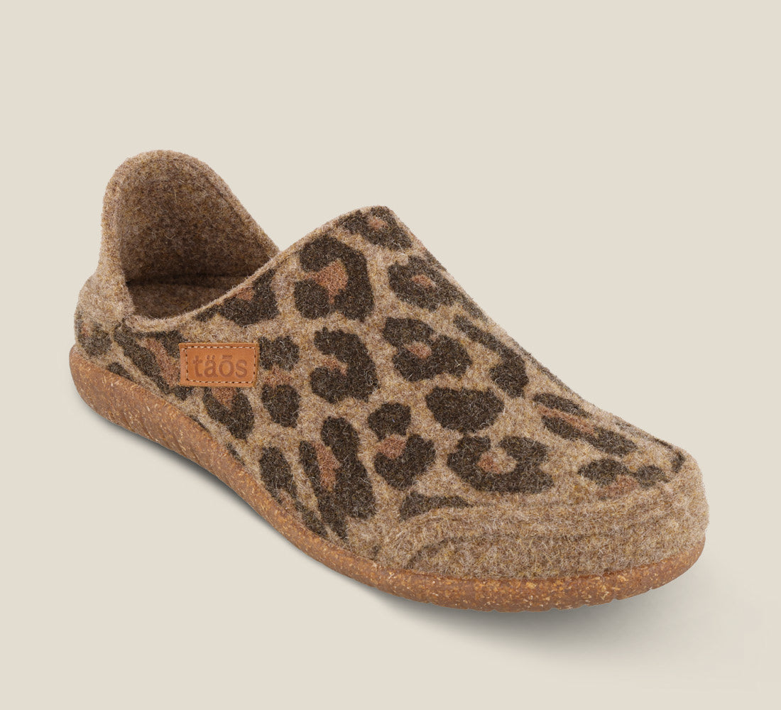 Taos Sneakers Women's Convertawool-Tan Leopard Wool
